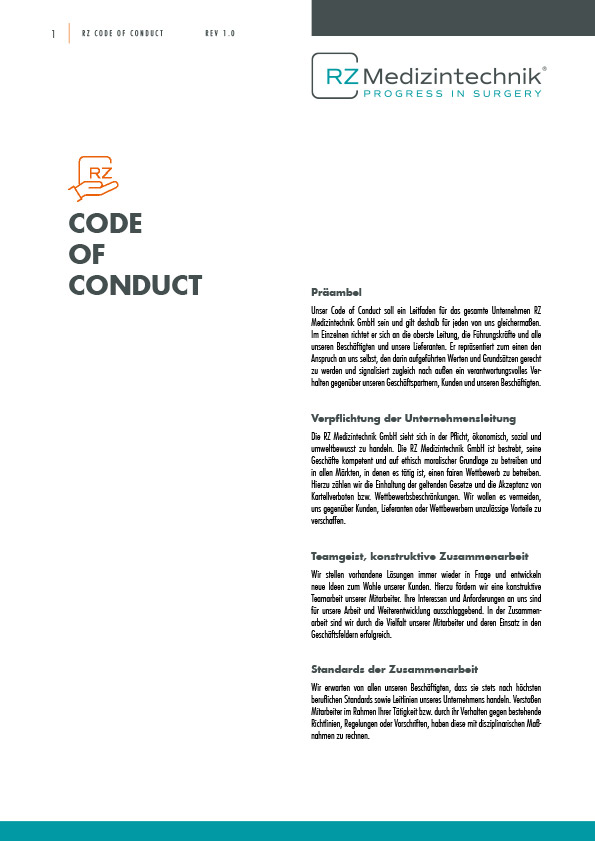 Code of Conduct (DE) - Zertifikate / Dokumente